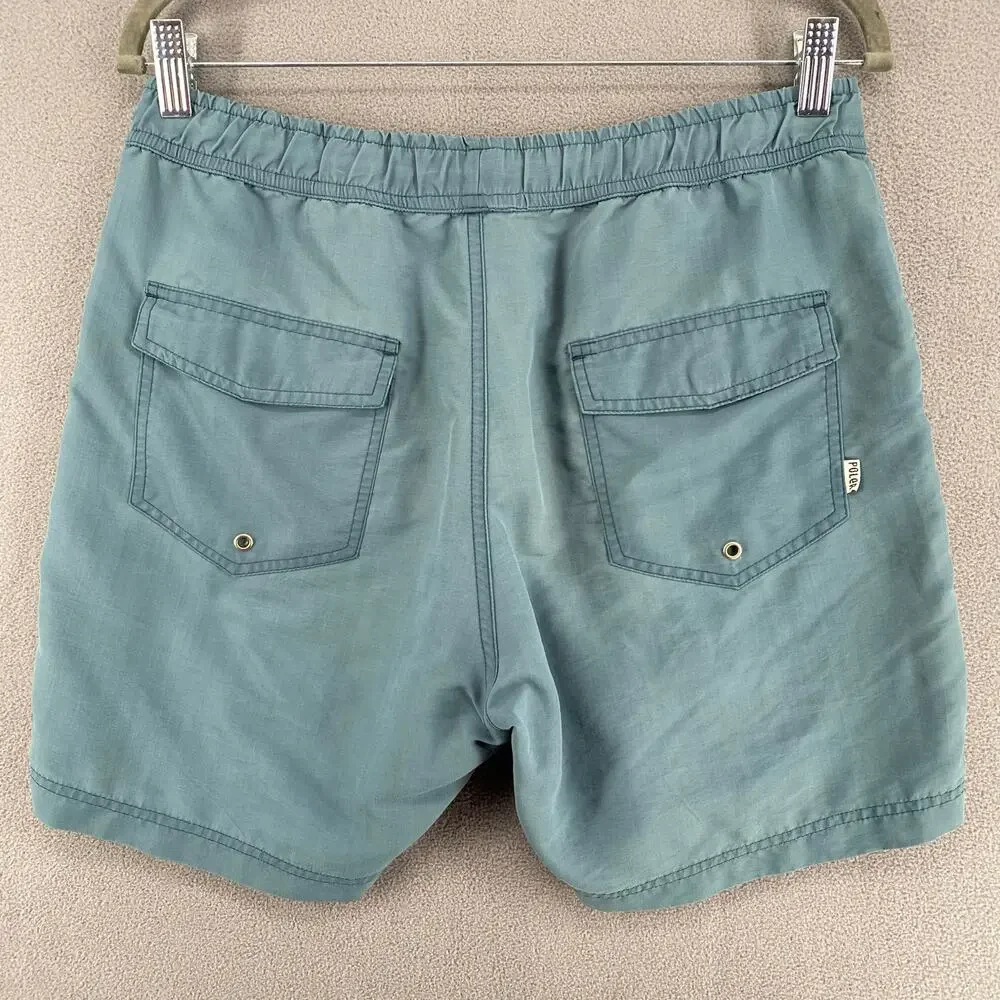 Poler Swim Trunks Shorts Mens M Blue Swim Beach Vacation Stretch Pockets Outdoor